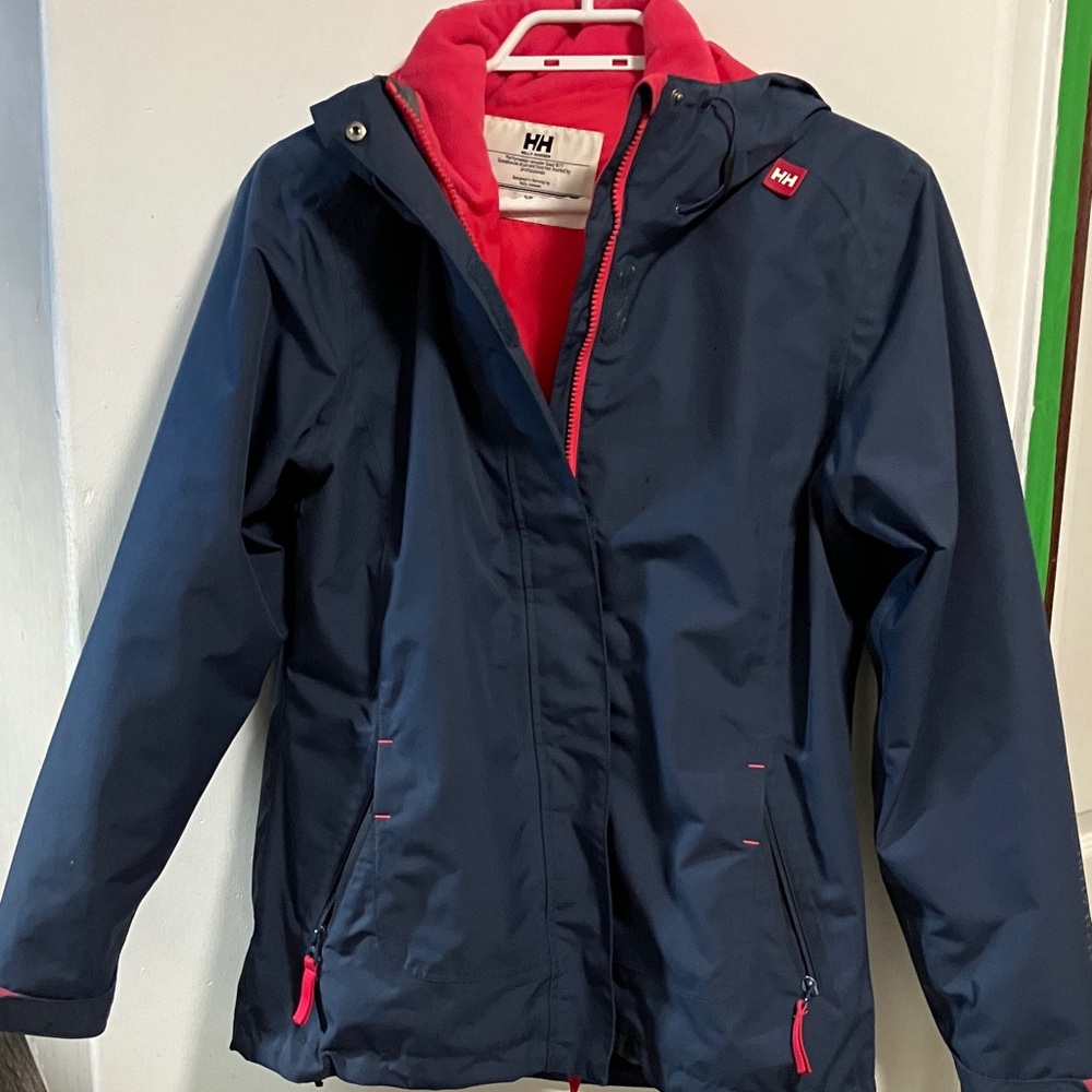 Helly Hansen Kids Blue and Pink Raincoat